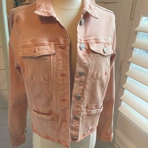Dear John Distressed Denim Jacket, size Small.